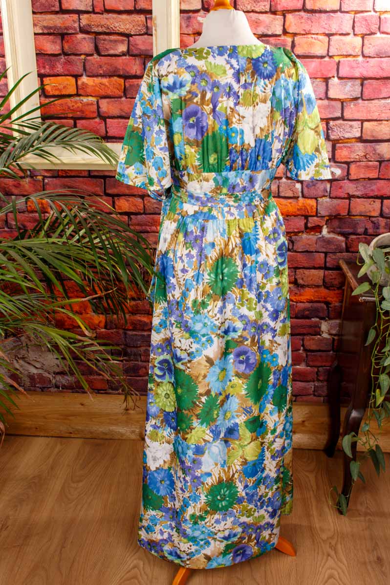 70s Maxikleid bunt Blumen