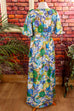 70s Maxikleid bunt Blumen