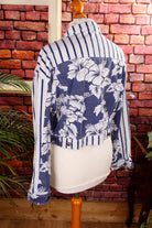 90s Denim Jacke blau Hibiskus