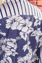 90s Denim Jacke blau Hibiskus