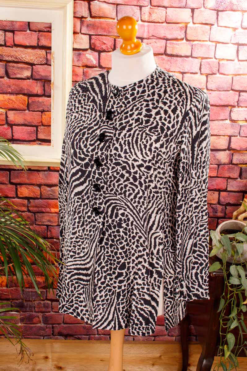 YSL Seidenjacquard Bluse Tiermuster