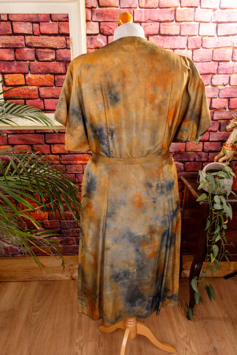 Seiden Shiftkleid Batikmuster