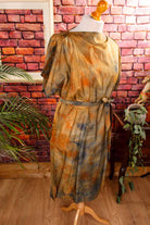 Seiden Shiftkleid Batikmuster