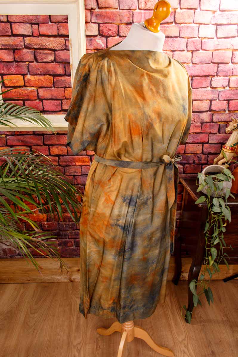 Seiden Shiftkleid Batikmuster