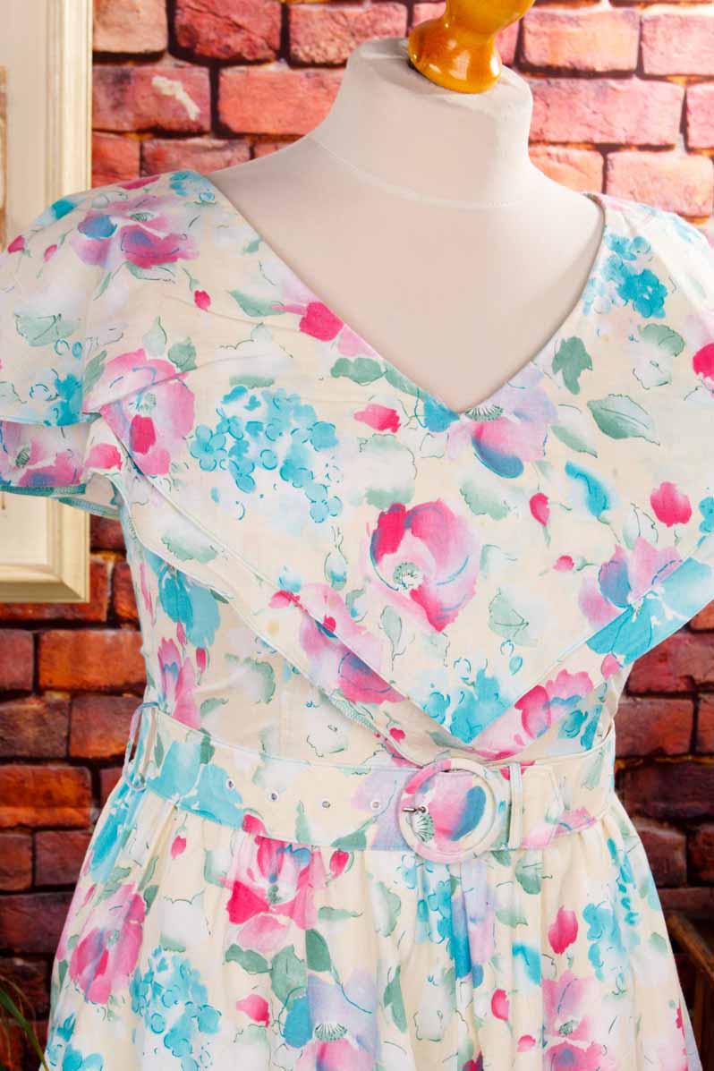 90er Jahre Sommerkleid pastell