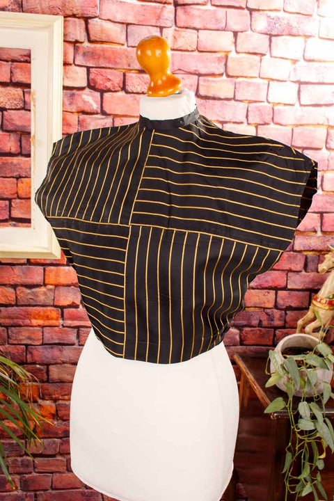 40s Top schwarz gold Streifen