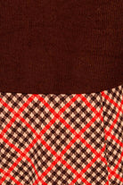 70s Disco Kleid braun kariert