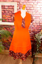 70s Schlagerkleid orange