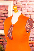 70s Schlagerkleid orange