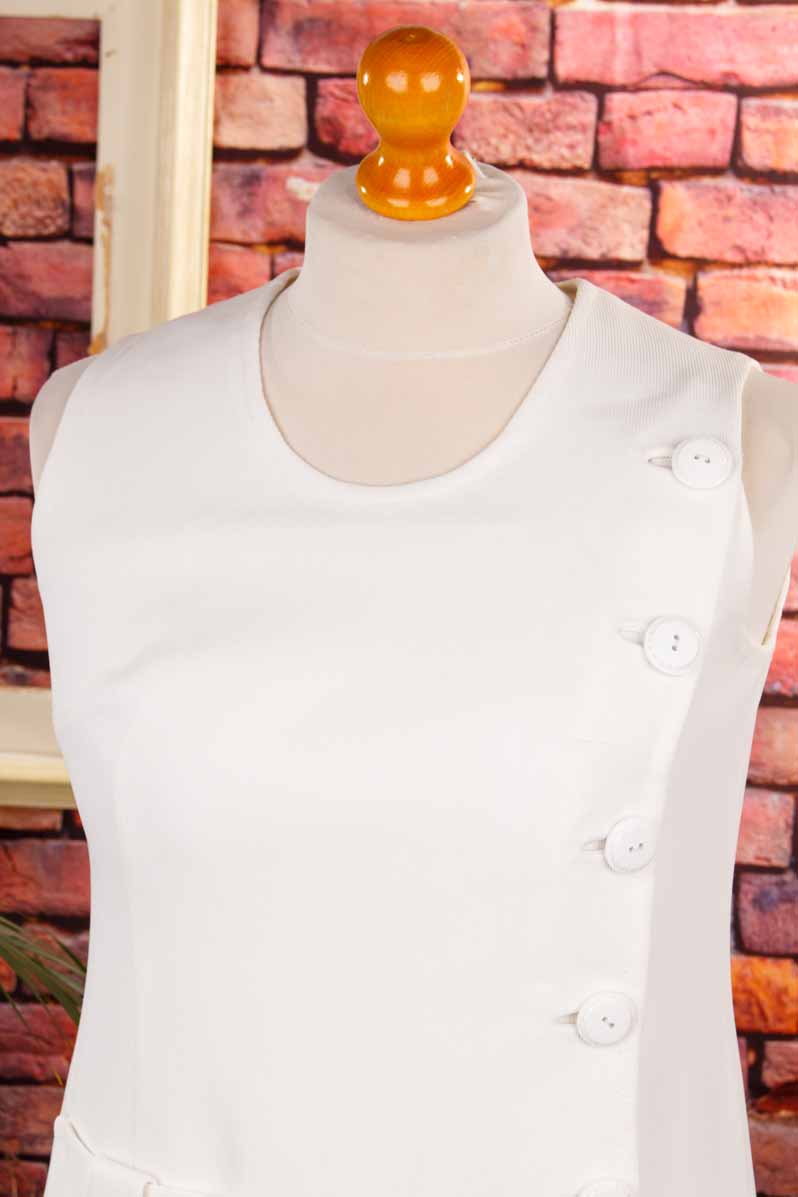 60s Kleid weiß asymmetrisch