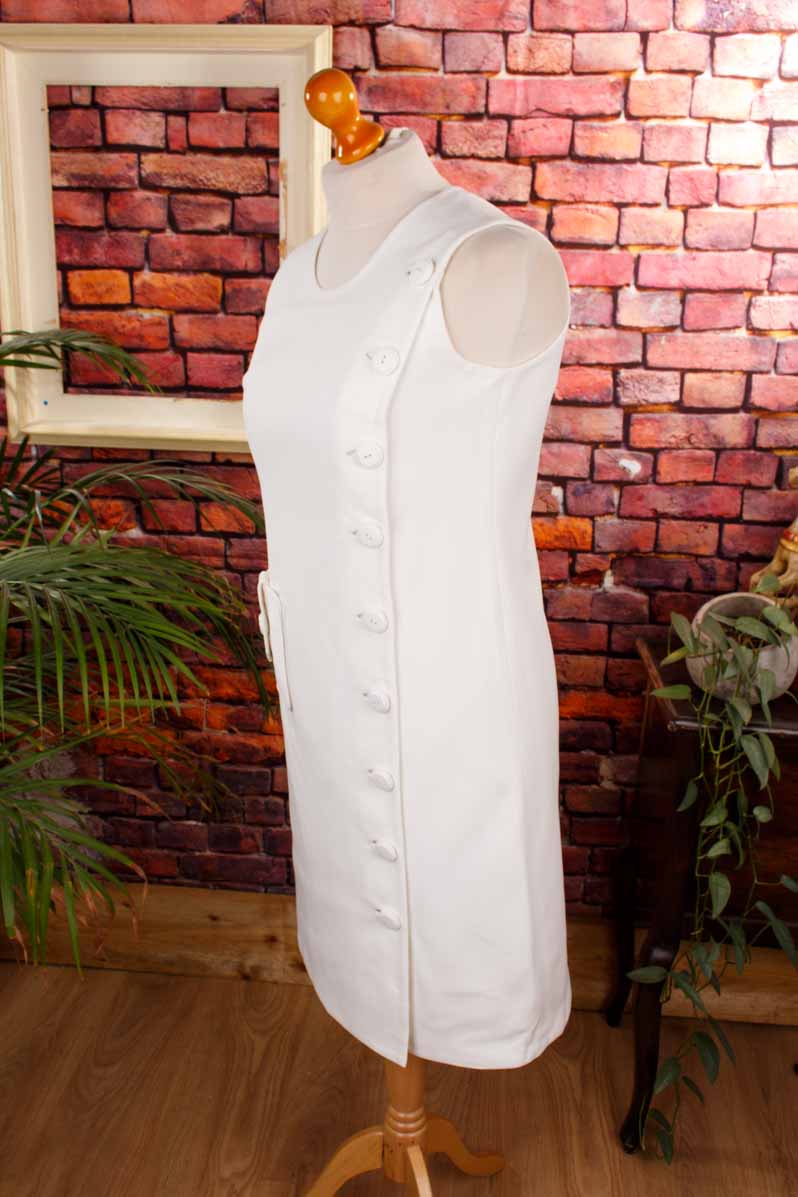 60s Kleid weiß asymmetrisch