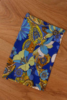 60s Loungekleid blau Muster