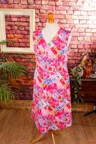 70er Sommerkleid pink Muster