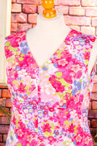 70er Sommerkleid pink Muster