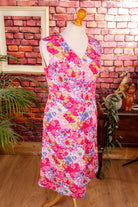 70er Sommerkleid pink Muster
