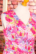 70er Sommerkleid pink Muster
