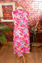 70er Sommerkleid pink Muster
