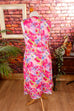 70er Sommerkleid pink Muster