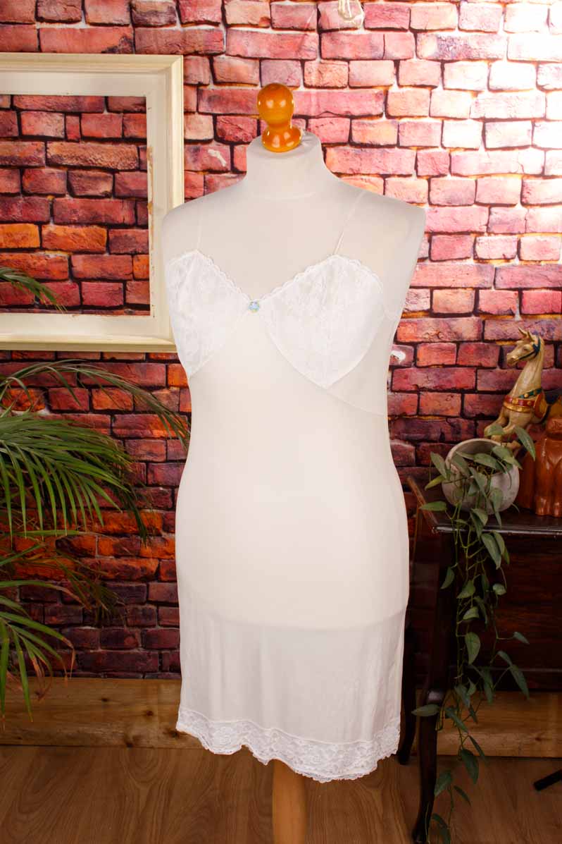 70s Unterkleid vanillegelb