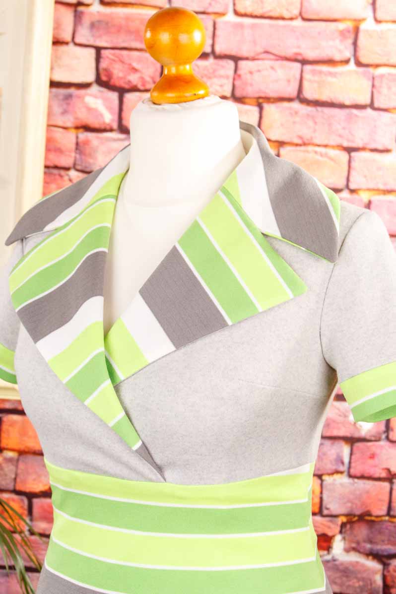 70s Kleid grün Streifen