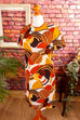 60s Disco Kleid braun Muster