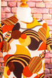 60s Disco Kleid braun Muster