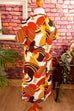 60s Disco Kleid braun Muster
