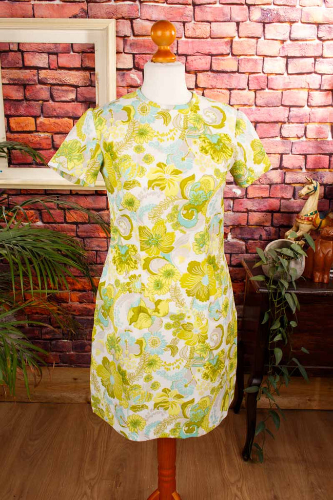 60s Disco Minikleid neongrün