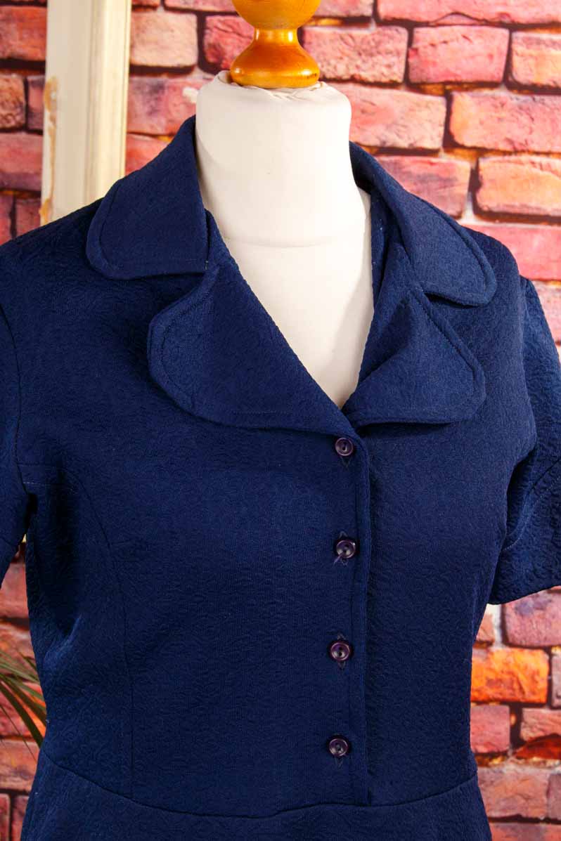 70s Schlager DDR Kleid blau