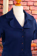 70s Schlager DDR Kleid blau