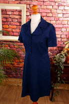 70s Schlager DDR Kleid blau