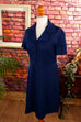 70s Schlager DDR Kleid blau