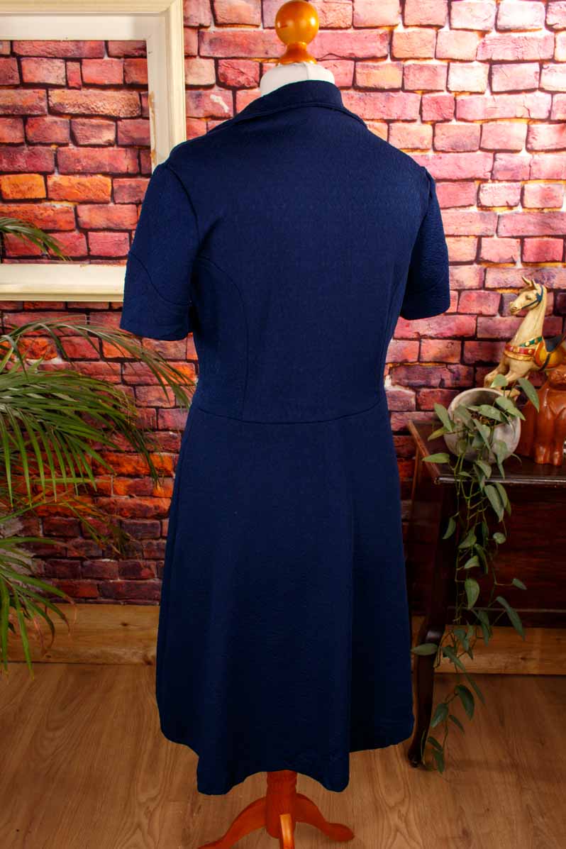 70s Schlager DDR Kleid blau