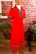 70s Schlagerkleid rot Megakragen