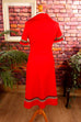 70s Schlagerkleid rot Megakragen
