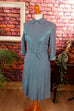 50er Jahre Kleid taubenblau