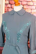 50er Jahre Kleid taubenblau