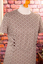 60s Etuikleid beige Punkte