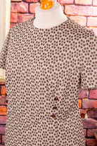 60s Etuikleid beige Punkte