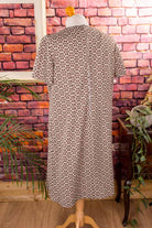 60s Etuikleid beige Punkte