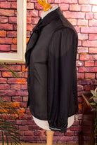 Vintage Bluse schwarz Plissee