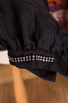 Vintage Bluse schwarz Plissee