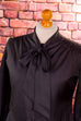 Schluppenbluse schwarz Glanz