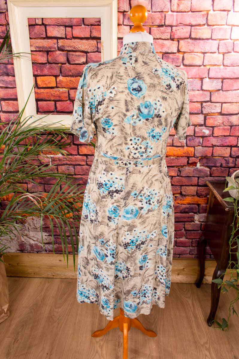 Rockabella Sommerkleid blau gemustert