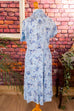 40s Sommerkleid blau Viskose