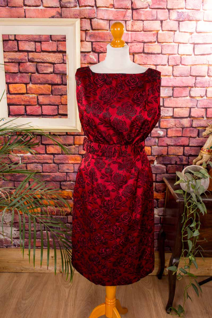 Rockabella Abendkleid rot Brokat