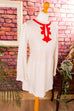 60s Minikleid beige rot