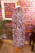 70s Schlagerkleid rotbraun Paisley