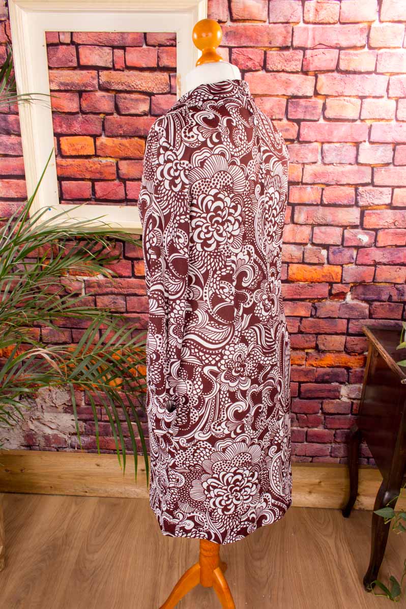 70s Schlagerkleid rotbraun Paisley