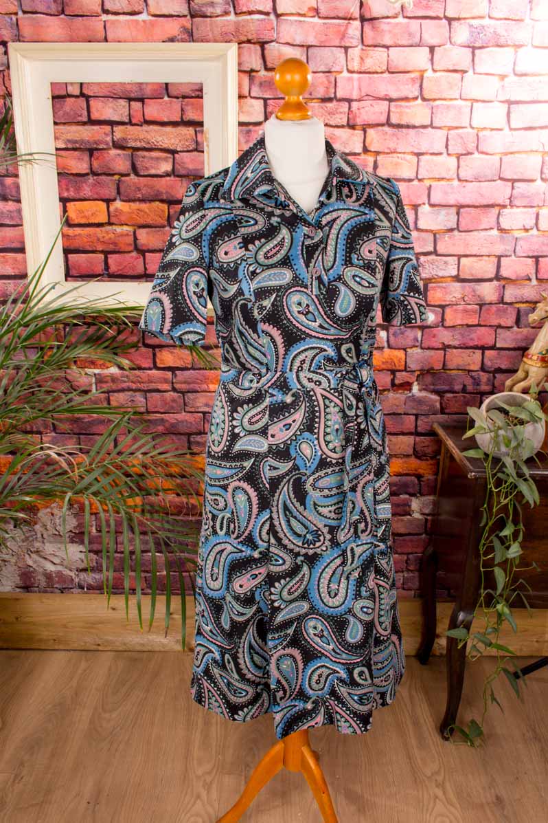 70s Kleid bunt Paisley